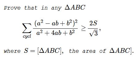 An Inequality for Sides and Area - problem
